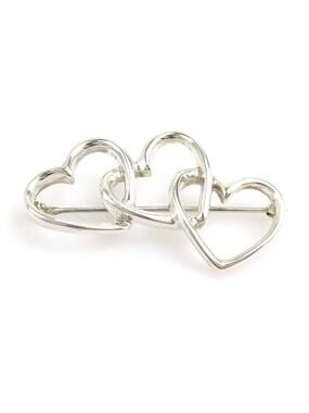 Auth Tiffany&Co. Triple Heart Brooch #302774T16B